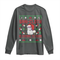 Sani-cloth Is Coming To Town Long Sleeve Shirt Funny Nurse Christmas - Wonder Print Shop