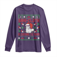 Sani-cloth Is Coming To Town Long Sleeve Shirt Funny Nurse Christmas - Wonder Print Shop