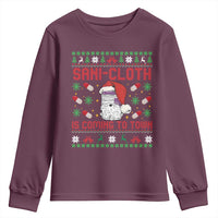 Sani-cloth Is Coming To Town Youth Sweatshirt Funny Nurse Christmas - Wonder Print Shop