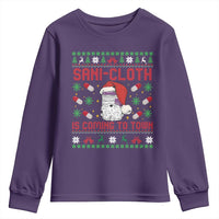 Sani-cloth Is Coming To Town Youth Sweatshirt Funny Nurse Christmas - Wonder Print Shop