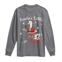 Christmas Goose Nurse Long Sleeve Shirt Santa Little Nurse - Wonder Print Shop
