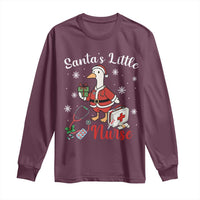 Christmas Goose Nurse Long Sleeve Shirt Santa Little Nurse - Wonder Print Shop