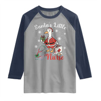 Christmas Goose Nurse Raglan Shirt Santa Little Nurse - Wonder Print Shop