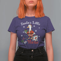 Christmas Goose Nurse T Shirt For Women Santa Little Nurse - Wonder Print Shop