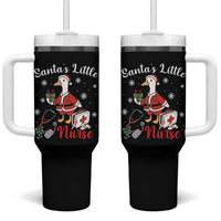 Christmas Goose Nurse Tumbler With Handle Santa Little Nurse - Wonder Print Shop