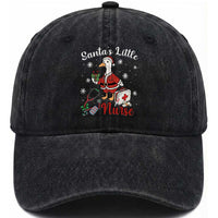 Christmas Goose Nurse Washed Cotton Baseball Cap Santa Little Nurse