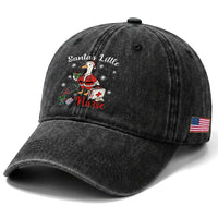 Christmas Goose Nurse Washed Cotton Baseball Cap Santa Little Nurse