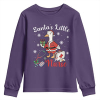 Christmas Goose Nurse Youth Sweatshirt Santa Little Nurse - Wonder Print Shop