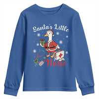 Christmas Goose Nurse Youth Sweatshirt Santa Little Nurse - Wonder Print Shop