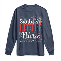 Funny Nurse Christmas Long Sleeve Shirt Santa Little Nurse - Wonder Print Shop