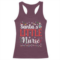 Funny Nurse Christmas Racerback Tank Top Santa Little Nurse - Wonder Print Shop