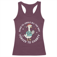 Christmas Goose Nurse Racerback Tank Top Born To Jingle All The Way Forrced To Chart - Wonder Print Shop