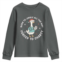 Christmas Goose Nurse Youth Sweatshirt Born To Jingle All The Way Forrced To Chart - Wonder Print Shop