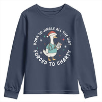 Christmas Goose Nurse Youth Sweatshirt Born To Jingle All The Way Forrced To Chart - Wonder Print Shop