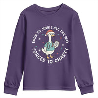 Christmas Goose Nurse Youth Sweatshirt Born To Jingle All The Way Forrced To Chart - Wonder Print Shop