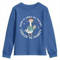 Christmas Goose Nurse Youth Sweatshirt Born To Jingle All The Way Forrced To Chart - Wonder Print Shop