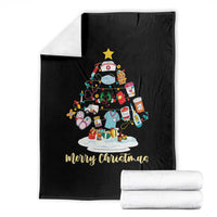 Christmas Nurse Tree Lights Throw Blanket - Wonder Print Shop