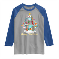 Christmas Nurse Tree Lights Raglan Shirt - Wonder Print Shop