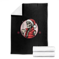 Funny Skeleton Christmas Throw Blanket Ho Ho Hold Your Breath Radiolocy Dept - Wonder Print Shop