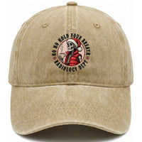 Funny Skeleton Christmas Washed Cotton Baseball Cap Ho Ho Hold Your Breath Radiolocy Dept