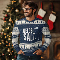 Needs Salt Ugly Christmas Sweater Funny Cooking Baking Foodie - Wonder Print Shop