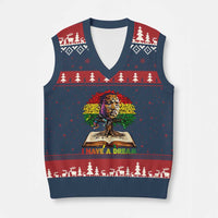 Martin Luther King Jr V-Neck Knit Sweater Vest Black History Month Melanin African - Wonder Print Shop