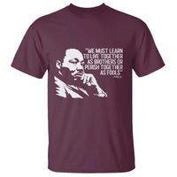 Martin Luther King Jr T Shirt We Must Learn to Live Together as Brothers MLK Quote - Wonder Print Shop