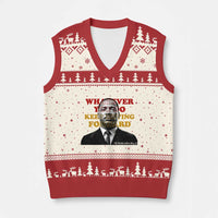 Martin Luther King Jr V-Neck Knit Sweater Vest Whatever You Do Keep Moving Forward - Wonder Print Shop