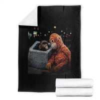 Punch Mokey Throw Blanket Viral Trend Baby Monkey Streets Meme