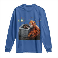 Punch Mokey Long Sleeve Shirt Viral Trend Baby Monkey Streets Meme