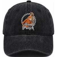 Punch Mokey Washed Cotton Baseball Cap Baby Monkey And Plush Toy Viral Trend