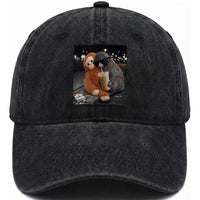 Punch Mokey Washed Cotton Baseball Cap Funny Drinking Diet Coke Sunglasses Street Meme