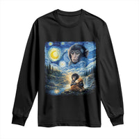 Punch Mokey Long Sleeve Shirt Viral Baby Monkey Starry Night Van Gogh