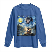 Punch Mokey Long Sleeve Shirt Viral Baby Monkey Starry Night Van Gogh