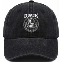 Funny Duck Metal Concert Washed Cotton Baseball Cap Rock Music Quack Meme