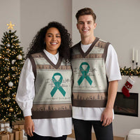 Sexual Assault Awareness V-Neck Knit Sweater Vest I Stand With The Victims
