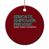 Sexual Assault Awareness Ceramic Ornament Educate Empower Prevent