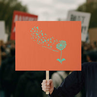 Sexual Assault Awareness Protest Sign Teal Dandelion Ribbons