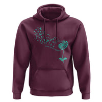 Sexual Assault Awareness Hoodie Teal Dandelion Ribbons