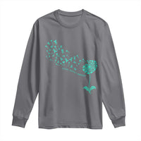 Sexual Assault Awareness Long Sleeve Shirt Teal Dandelion Ribbons