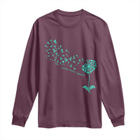 Sexual Assault Awareness Long Sleeve Shirt Teal Dandelion Ribbons