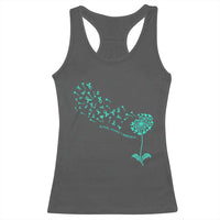 Sexual Assault Awareness Racerback Tank Top Teal Dandelion Ribbons
