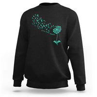 Sexual Assault Awareness Sweatshirt Teal Dandelion Ribbons