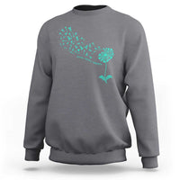 Sexual Assault Awareness Sweatshirt Teal Dandelion Ribbons