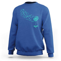 Sexual Assault Awareness Sweatshirt Teal Dandelion Ribbons