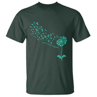Sexual Assault Awareness T Shirt Teal Dandelion Ribbons