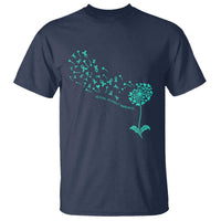 Sexual Assault Awareness T Shirt Teal Dandelion Ribbons