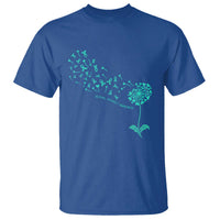 Sexual Assault Awareness T Shirt Teal Dandelion Ribbons