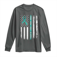 Sexual Assault Awareness Long Sleeve Shirt You Are Not Alone Ribbon Flag