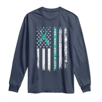 Sexual Assault Awareness Long Sleeve Shirt You Are Not Alone Ribbon Flag